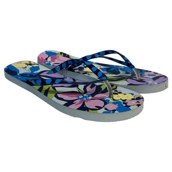 Vera Bradley Shoes - New Vera Bradley Flip Flop Womens L 9 10 Floral Thong Rubber Sole Sandal Blue